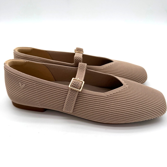 Vivaia Margot Mary Jane Comfort Old Money Washable Arch Support Flats Almond 9.5 - Picture 2 of 10
